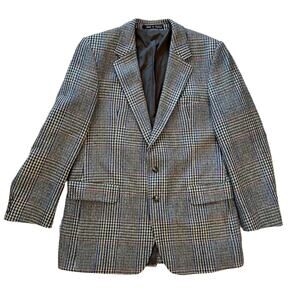 VTG SMITH'S BERMUDA Blazer Alexanders of Scotland 100% Lambswool Tweed Plaid Alt